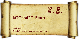 Máthé Emma névjegykártya