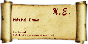 Máthé Emma névjegykártya