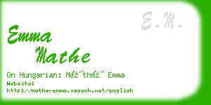 emma mathe business card